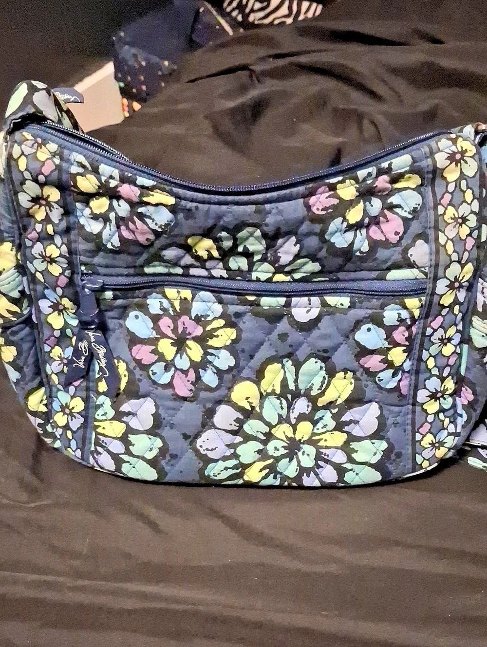 Vera Bradley Original 100 Handbag Floral Crossbody Bag Blue & Multicolor